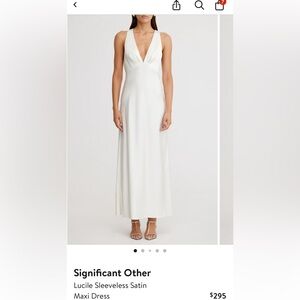 Ivory satin v neck Dress